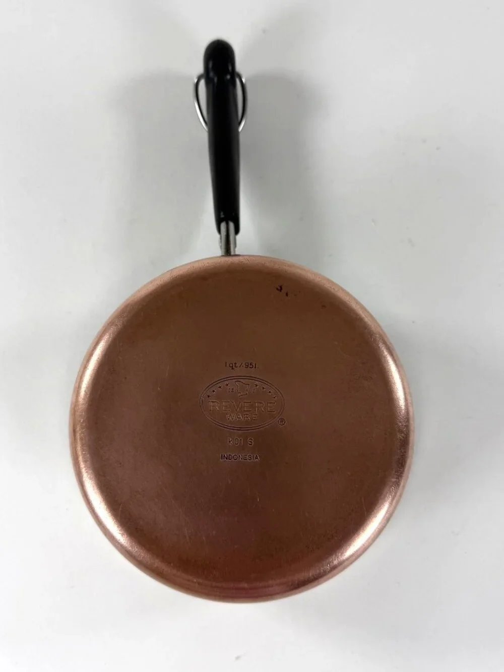 Vintage Revere Ware 1 Qt Stainless Steel Saucepan Copper Bottom w/ Lid Indonesia